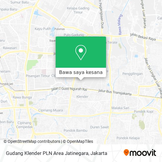 Peta Gudang Klender PLN Area Jatinegara