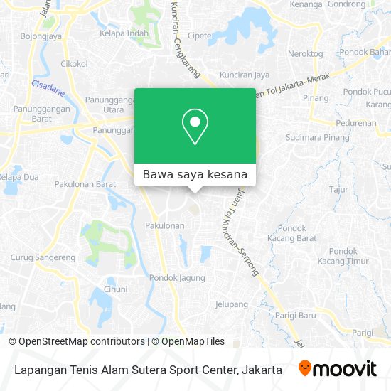 Peta Lapangan Tenis Alam Sutera Sport Center