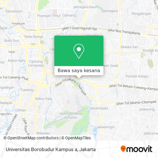 Peta Universitas Borobudur Kampus a