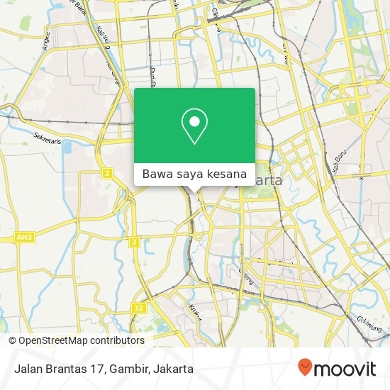 Peta Jalan Brantas 17, Gambir