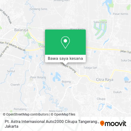 Peta Pt. Astra Internasional Auto2000 Cikupa Tangerang.