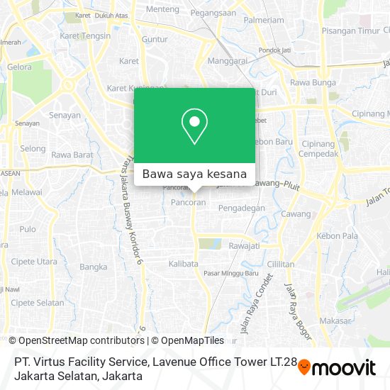 Peta PT. Virtus Facility Service, Lavenue Office Tower LT.28 Jakarta Selatan