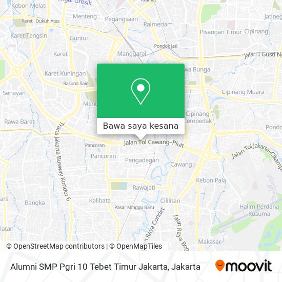 Peta Alumni SMP Pgri 10 Tebet Timur Jakarta