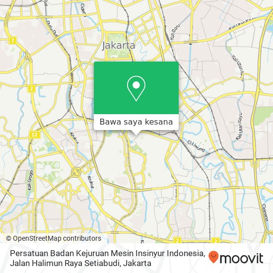 Peta Persatuan Badan Kejuruan Mesin Insinyur Indonesia, Jalan Halimun Raya Setiabudi