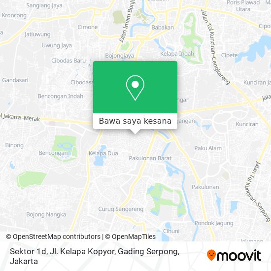 Peta Sektor 1d, Jl. Kelapa Kopyor, Gading Serpong