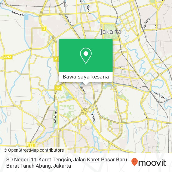 Peta SD Negeri 11 Karet Tengsin, Jalan Karet Pasar Baru Barat Tanah Abang