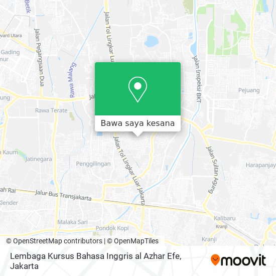 Peta Lembaga Kursus Bahasa Inggris al Azhar Efe
