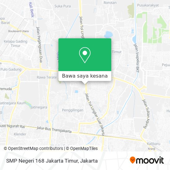 Peta SMP Negeri 168 Jakarta Timur