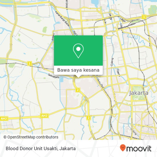 Peta Blood Donor Unit Usakti, Grogol Petamburan