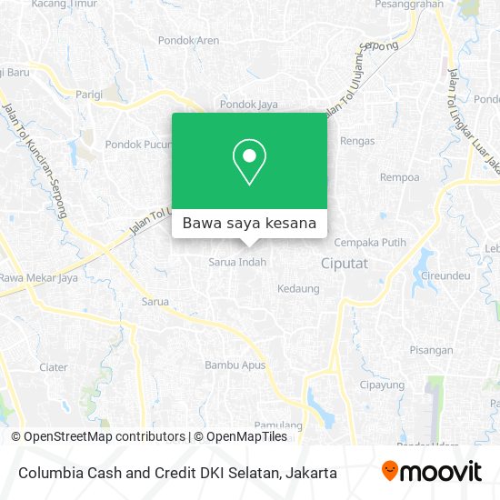 Peta Columbia Cash and Credit DKI Selatan