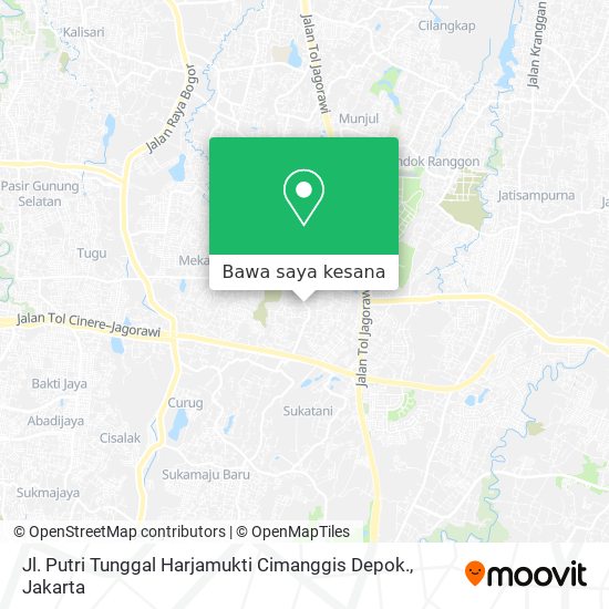 Peta Jl. Putri Tunggal Harjamukti Cimanggis Depok.