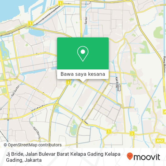 Peta Jj Bride, Jalan Bulevar Barat Kelapa Gading Kelapa Gading