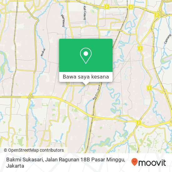 Peta Bakmi Sukasari, Jalan Ragunan 18B Pasar Minggu