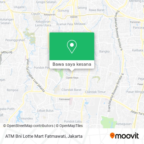 Peta ATM Bni Lotte Mart Fatmawati