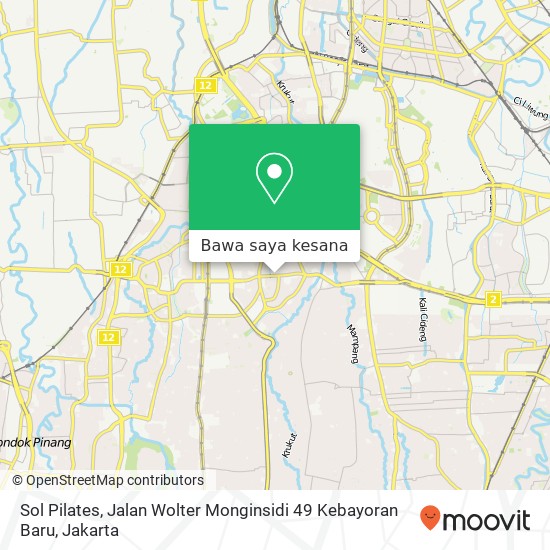 Peta Sol Pilates, Jalan Wolter Monginsidi 49 Kebayoran Baru