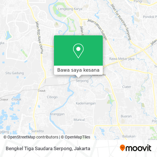 Peta Bengkel Tiga Saudara Serpong