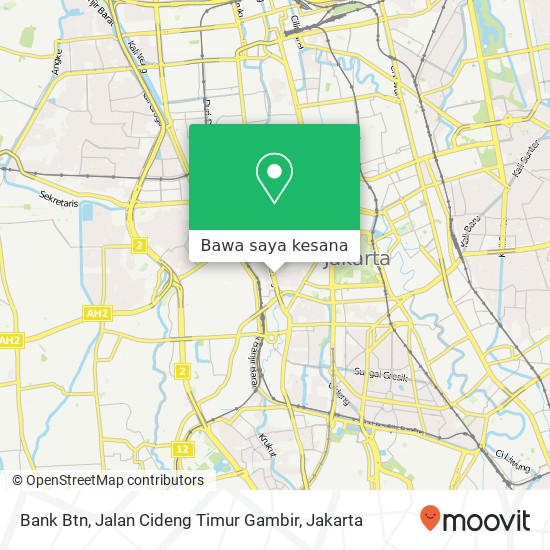 Peta Bank Btn, Jalan Cideng Timur Gambir