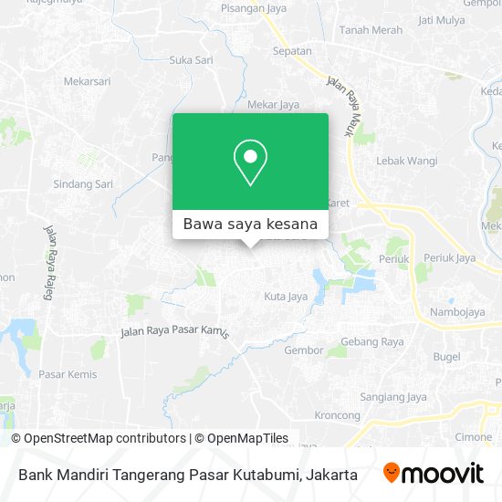 Peta Bank Mandiri Tangerang Pasar Kutabumi