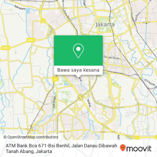 Peta ATM Bank Bca 671-Bsi Benhil, Jalan Danau Dibawah Tanah Abang