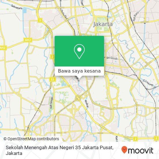 Peta Sekolah Menengah Atas Negeri 35 Jakarta Pusat