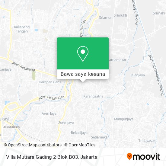 Peta Villa Mutiara Gading 2 Blok B03