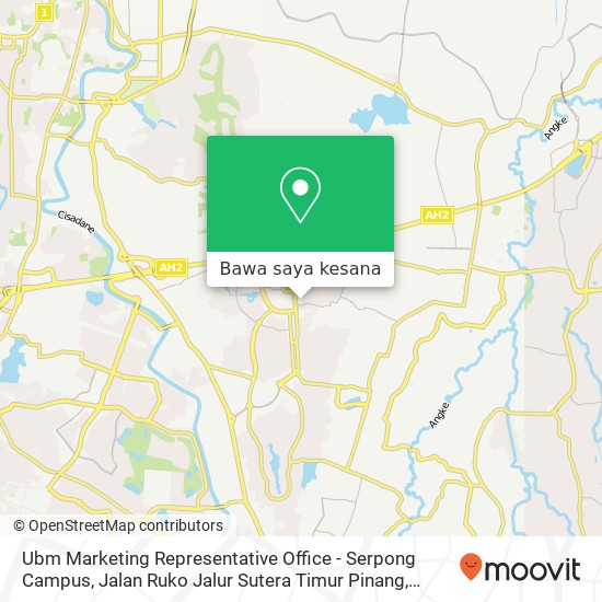 Peta Ubm Marketing Representative Office - Serpong Campus, Jalan Ruko Jalur Sutera Timur Pinang