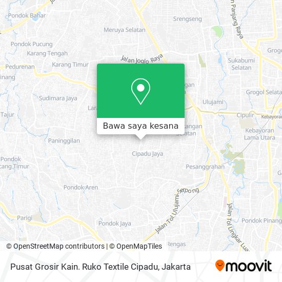Peta Pusat Grosir Kain. Ruko Textile Cipadu