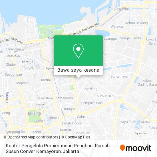 Peta Kantor Pengelola Perhimpunan Penghuni Rumah Susun Conver Kemayoran