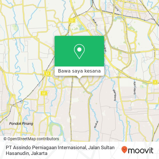 Peta PT Assindo Perniagaan Internasional, Jalan Sultan Hasanudin