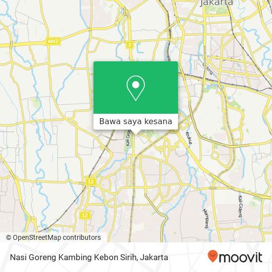 Peta Nasi Goreng Kambing Kebon Sirih, Jalan Kebon Sirih Barat 1