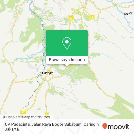 Peta CV Padacinta, Jalan Raya Bogor Sukabumi Caringin