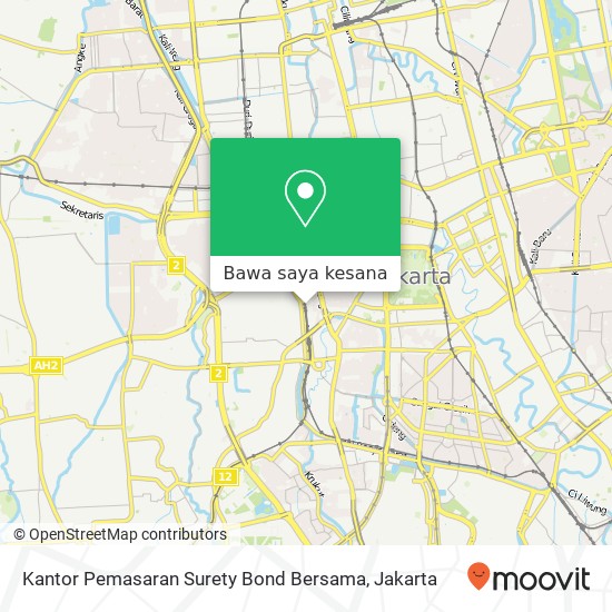 Peta Kantor Pemasaran Surety Bond Bersama, Jalan Citarum Gambir