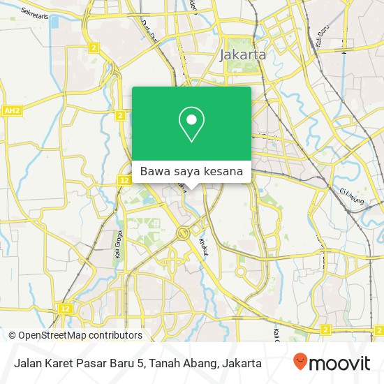 Peta Jalan Karet Pasar Baru 5, Tanah Abang