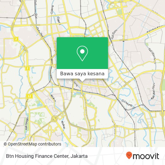 Peta Btn Housing Finance Center, Jalan H. O. S. Cokroaminoto Menteng