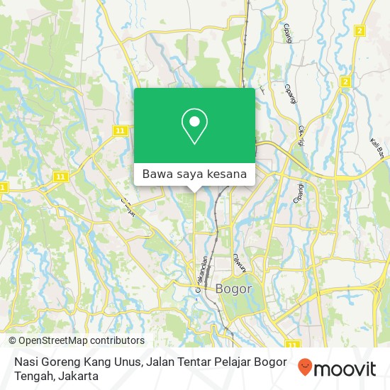 Peta Nasi Goreng Kang Unus, Jalan Tentar Pelajar Bogor Tengah