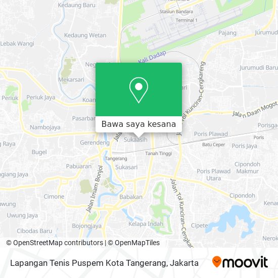Peta Lapangan Tenis Puspem Kota Tangerang