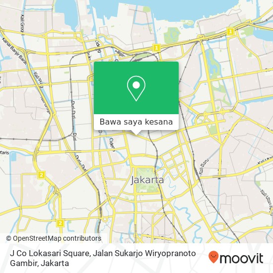 Peta J Co Lokasari Square, Jalan Sukarjo Wiryopranoto Gambir