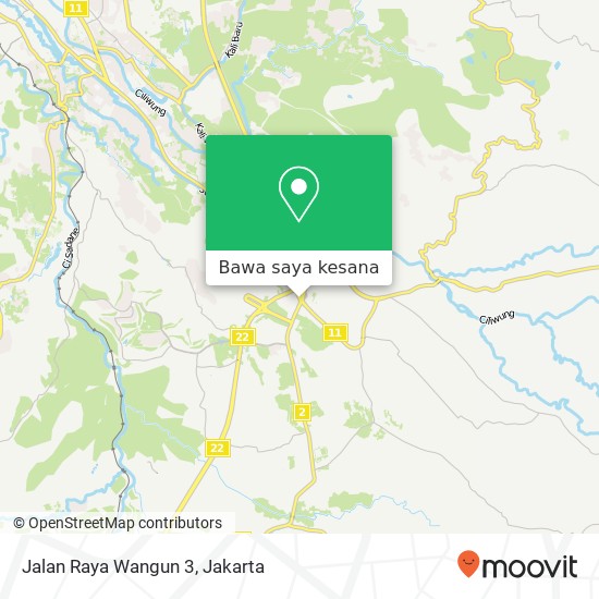 Peta Jalan Raya Wangun 3, Bogor Selatan