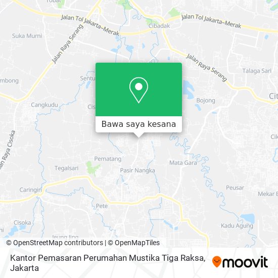 Peta Kantor Pemasaran Perumahan Mustika Tiga Raksa