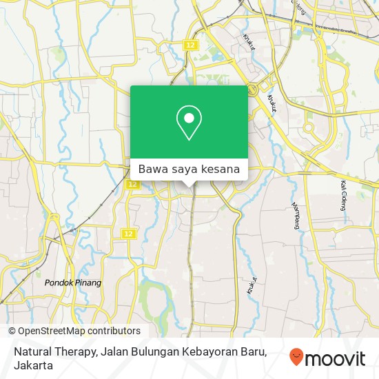 Peta Natural Therapy, Jalan Bulungan Kebayoran Baru