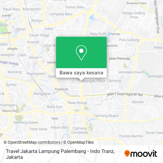 Peta Travel Jakarta Lampung Palembang - Indo Tranz
