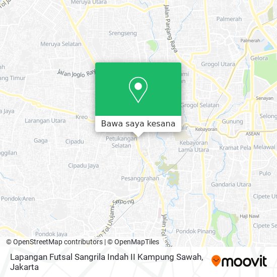 Peta Lapangan Futsal Sangrila Indah II Kampung Sawah