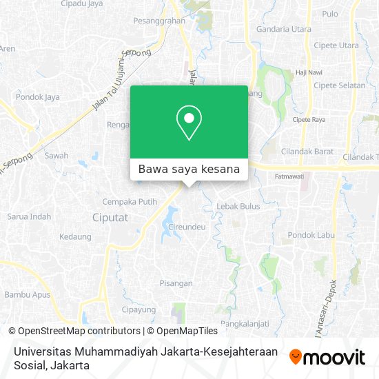 Peta Universitas Muhammadiyah Jakarta-Kesejahteraan Sosial