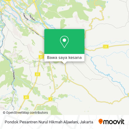 Peta Pondok Pesantren Nurul Hikmah Aljaelani