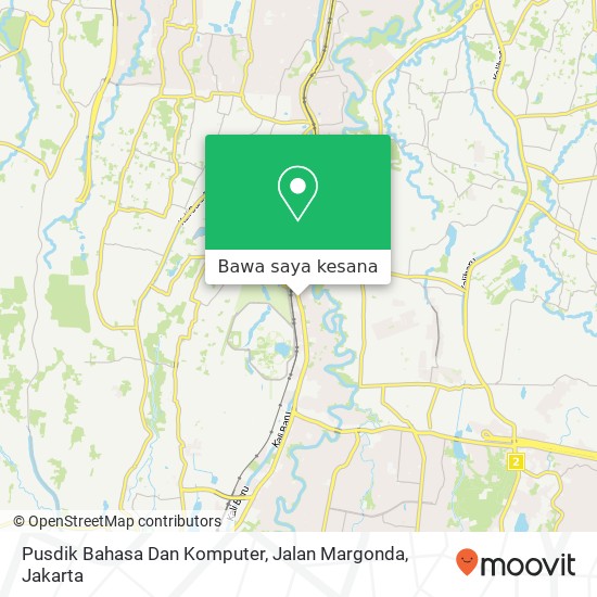 Peta Pusdik Bahasa Dan Komputer, Jalan Margonda