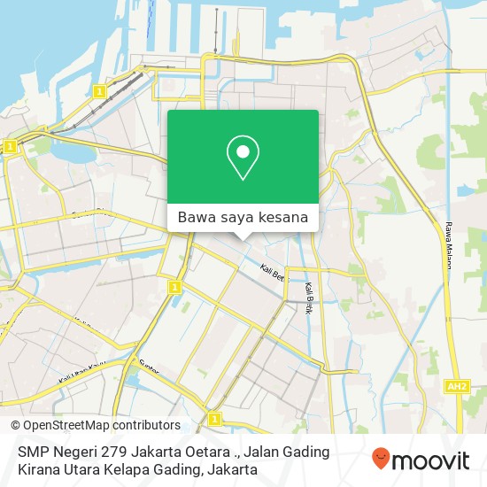 Peta SMP Negeri 279 Jakarta Oetara ., Jalan Gading Kirana Utara Kelapa Gading