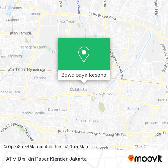 Peta ATM Bni Kln Pasar Klender