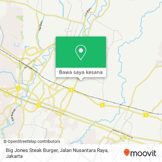 Peta Big Jones Steak Burger, Jalan Nusantara Raya