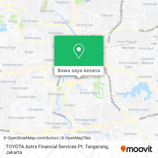 Peta TOYOTA Astra Financial Services Pt. Tangerang