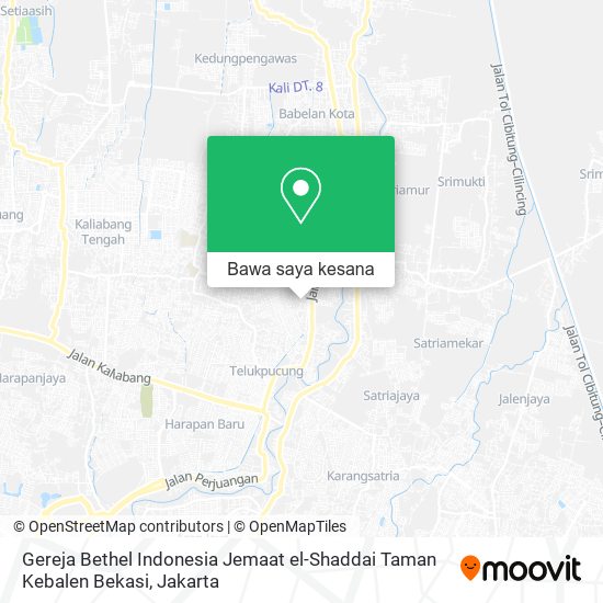Peta Gereja Bethel Indonesia Jemaat el-Shaddai Taman Kebalen Bekasi